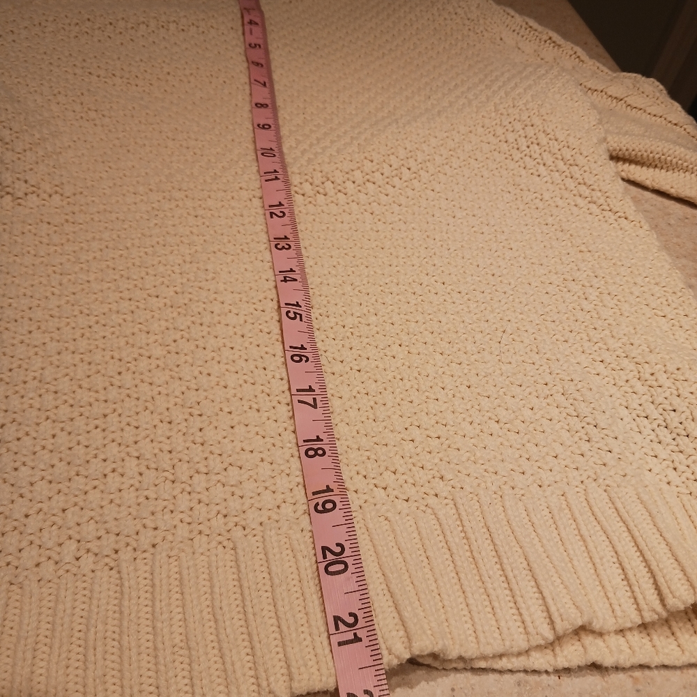 Lauren Ralph Lauren Textured Crew Neck Knit Sweater Cream Size L - Picture 7 of 12